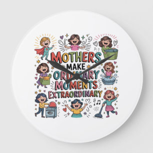 Reloj Redondo Grande Las madres hacen que los momentos ordinarios sean 