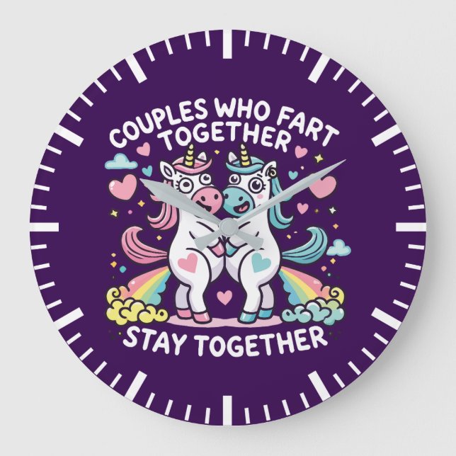 Reloj Redondo Grande Las Parejas Que Fracturan Juntos Permanecen Juntos (Anverso)