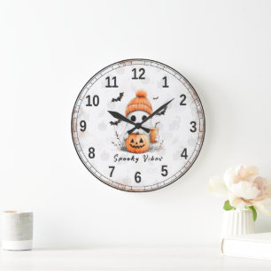 Reloj Redondo Grande Las vibraciones con sabor a especias de calabaza p