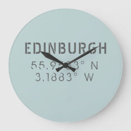 Reloj Redondo Grande Latitud y longitud de Edimburgo