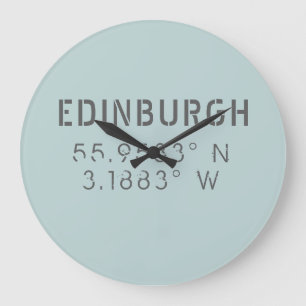 Reloj Redondo Grande Latitude y longitud de Edimburgo