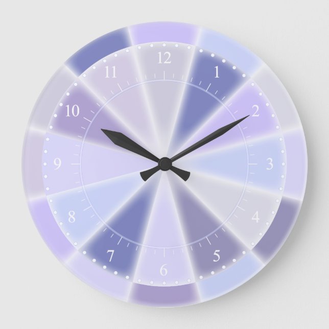 Reloj Redondo Grande Lavanda azul y lustre violeta elegante (Anverso)
