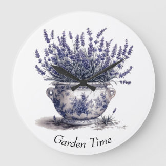 Reloj Redondo Grande Lavanda en azul Delft