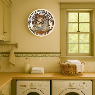Reloj Redondo Grande Lavandería Art Nouveau de la época victoriana