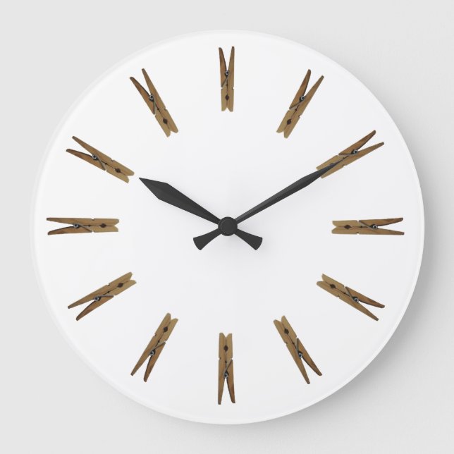 Reloj Redondo Grande Lavandería de ropa de habitación (Anverso)