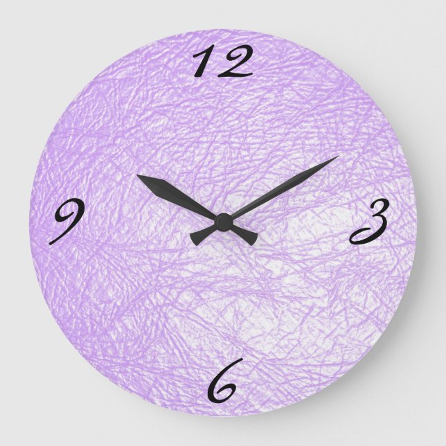Reloj Redondo Grande lavender leather texture (Anverso)