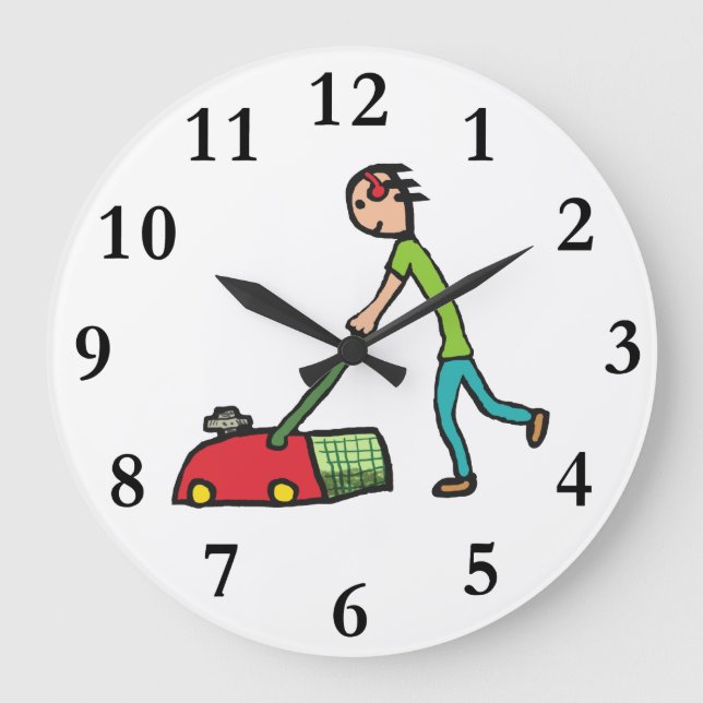Reloj Redondo Grande Lawn Mowing (Anverso)