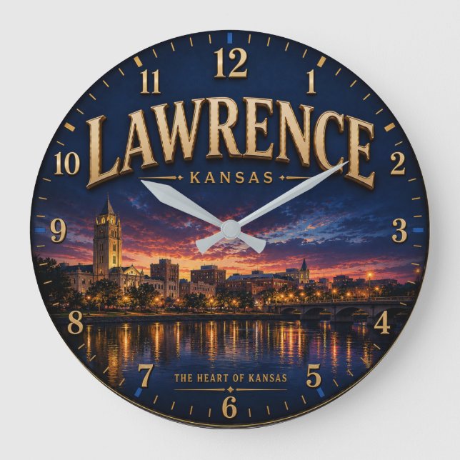Reloj Redondo Grande Lawrence Kansas (Anverso)