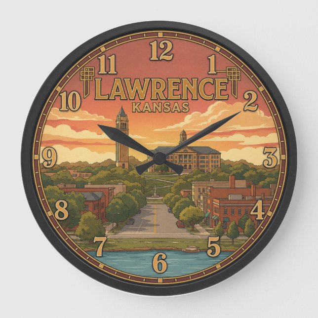 Reloj Redondo Grande Lawrence Kansas (Anverso)