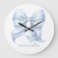 Lazo Azul de Moda Personalizado con Monograma de N