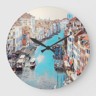 Reloj Redondo Grande ldp VENICE - Vista del Gran Canal desde Rialto