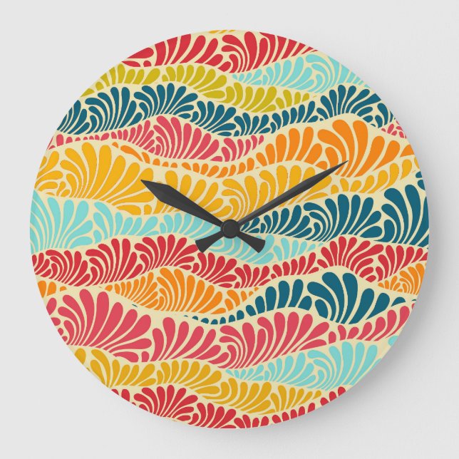 Reloj Redondo Grande Leafy Mosaic (Anverso)