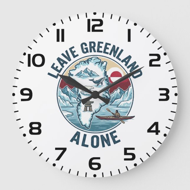 Reloj Redondo Grande Leave Greenland Alone (Anverso)