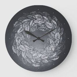 Reloj Redondo Grande leaves prints in circle
