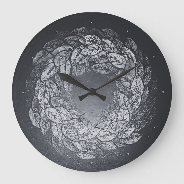 Reloj Redondo Grande leaves prints in circle (Anverso)