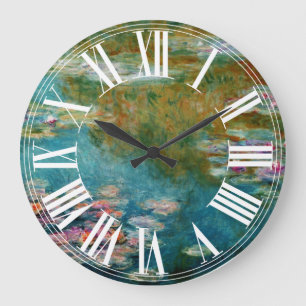 Reloj Redondo Grande Leche de agua Claude Monet al borde del agua