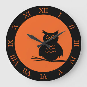 Reloj Redondo Grande Lechuza de Halloween