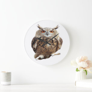 Reloj Redondo Grande Lechuza Tawny con reloj grande