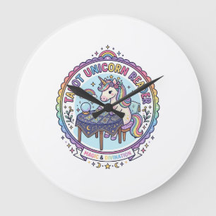 Reloj Redondo Grande lector de Tarot de Unicornio Camiseta Divertida Gr