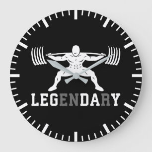Reloj Redondo Grande Leg Day - Legendario - Squat - Gym Inspirador