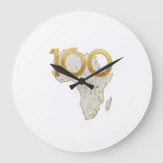 Reloj Redondo Grande Legado Centenario de África Dorada de Lujo -
