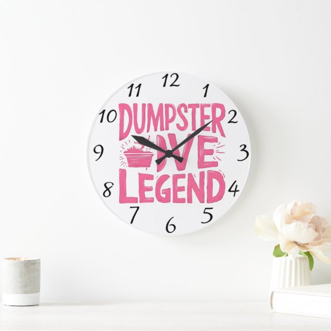Reloj Redondo Grande Legendario Entusiasta de la buceo de los basureros (Hogar)