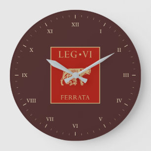 Reloj Redondo Grande Legio VI Ferrata Vexillum con Números Romanos