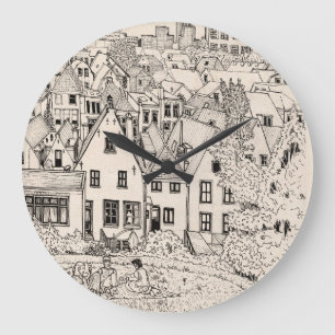 Reloj Redondo Grande Leiden South Holland Holanda Planeación de lápiz d