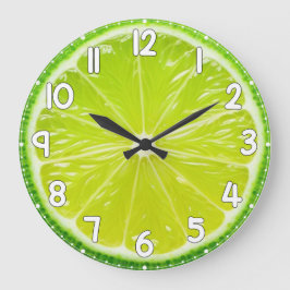 Reloj Redondo Grande Lemon Face Wall Clock – Fresh Citrus Kitchen Home 