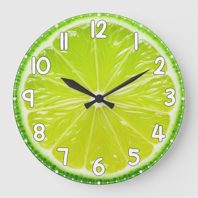 Reloj Redondo Grande Lemon Face Wall Clock – Fresh Citrus Kitchen Home  (Anverso)