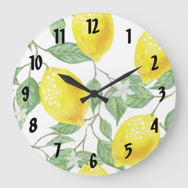 Reloj Redondo Grande Lemon Round Kitchen Clock (Anverso)