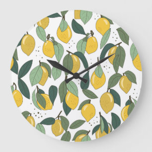 Reloj Redondo Grande Lemon Tropical: Brillante Viña sin Marea