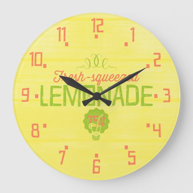 Reloj Redondo Grande Lemonada fresca exprimida (Anverso)