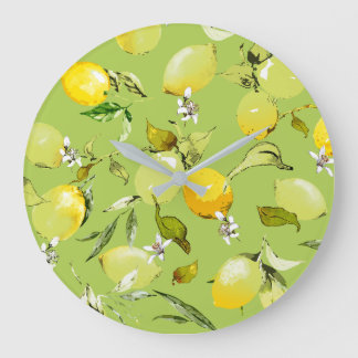 Reloj Redondo Grande Lemones acuarelas 23