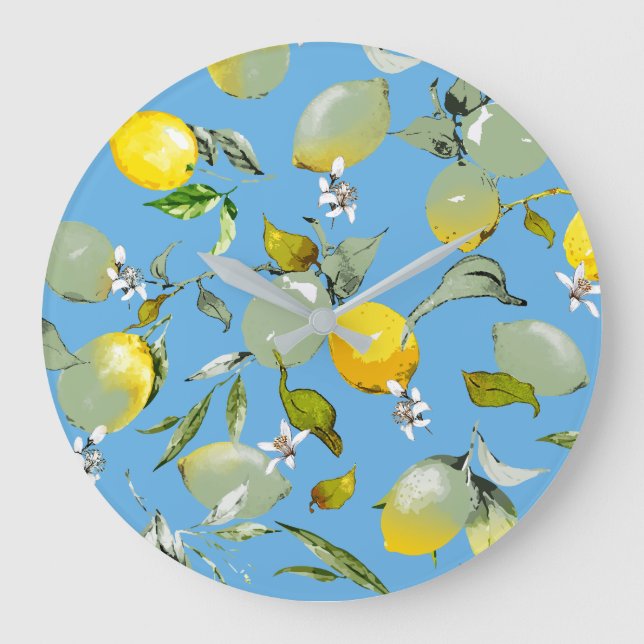 Reloj Redondo Grande Lemones acuarelas 26 (Anverso)