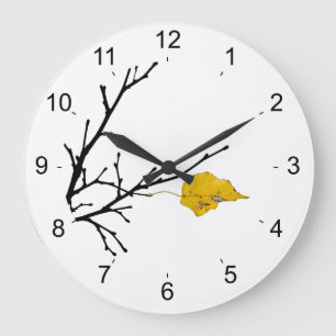 Reloj Redondo Grande Leña De Árbol De Lime Amarillo