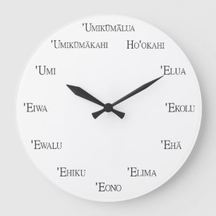 Reloj Redondo Grande Lenguaje de aprendizaje de números hawaianos