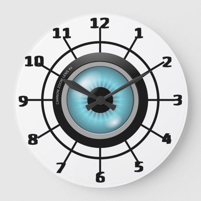 Reloj Redondo Grande Lente de cámara (Anverso)