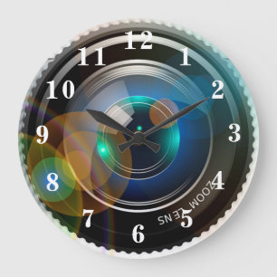 Reloj Redondo Grande Lente de cámara