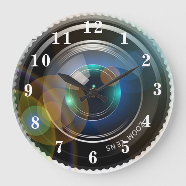 Reloj Redondo Grande Lente de cámara (Anverso)