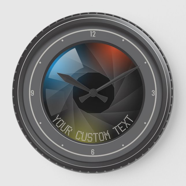 Reloj Redondo Grande Lente fotográfica de zoom de cámara réflex persona (Anverso)