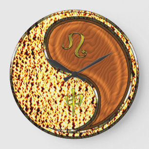 Reloj Redondo Grande Leo & Mono de Madera