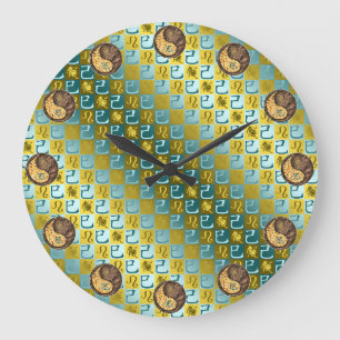 Reloj Redondo Grande Leo & Serpiente de Tierra