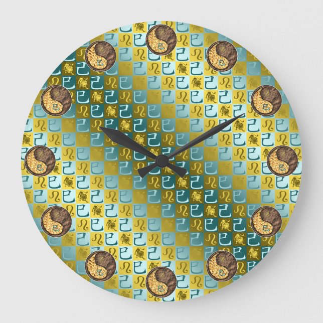 Reloj Redondo Grande Leo & Serpiente de Tierra (Anverso)