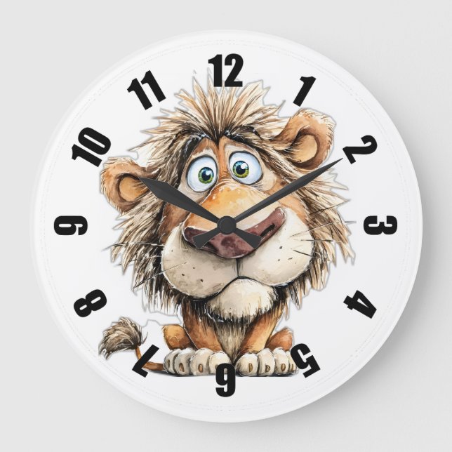 Reloj Redondo Grande león caprichoso (Anverso)