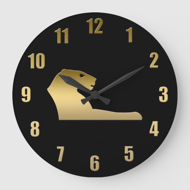 Reloj Redondo Grande León egipcio antiguo - diosa Sekhmet (Anverso)