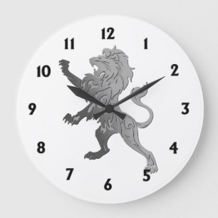 Reloj Redondo Grande León real plateado