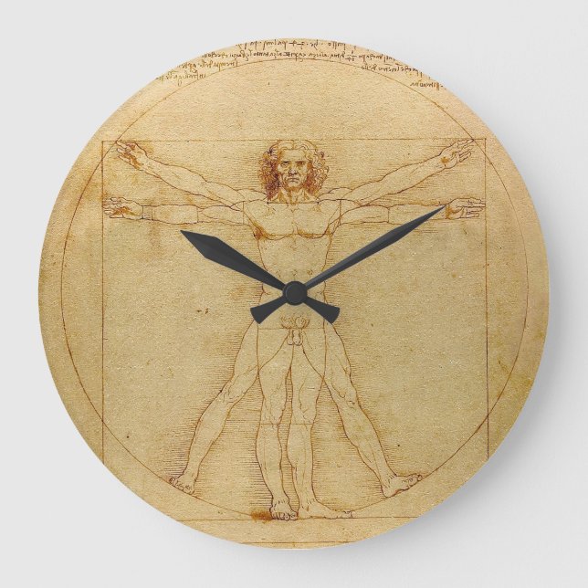 Reloj Redondo Grande Leonardo da Vinci , Vitruvian Man (Anverso)