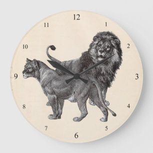 Reloj Redondo Grande Leones Vintage