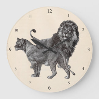 Reloj Redondo Grande Leones Vintage